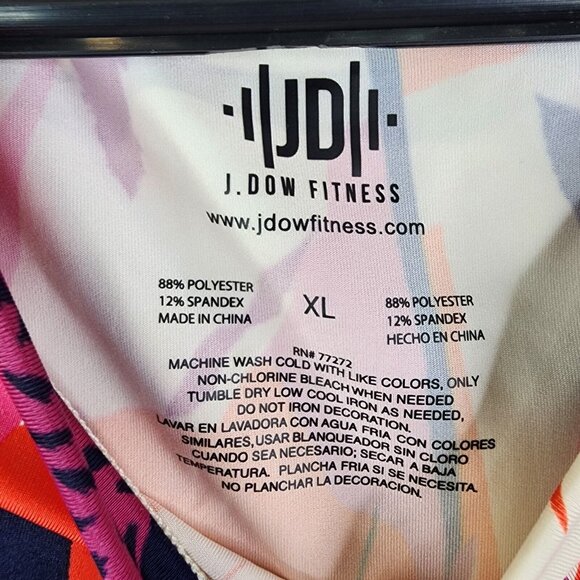 Womens J. Dow Fitness Active Crop Top short sleeve Geometric multicolor Size XL - Picture 5 of 9